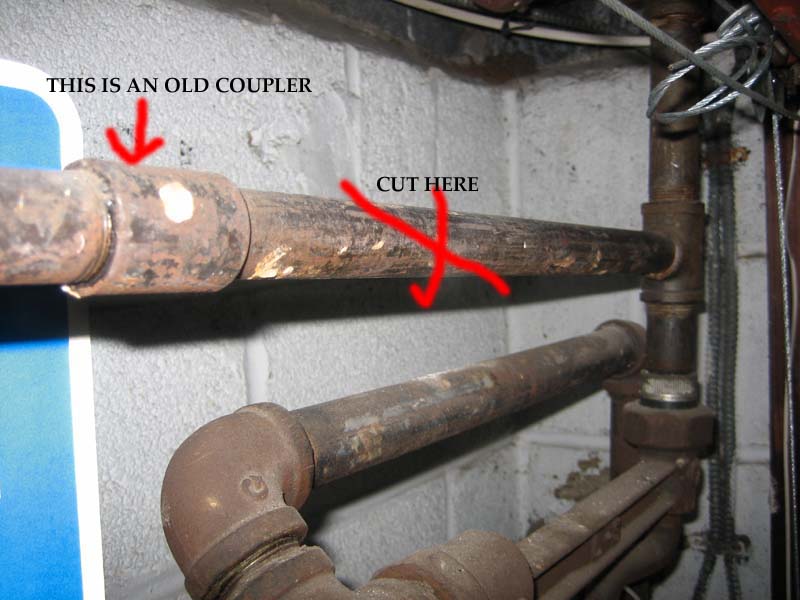 Cut the gas line here