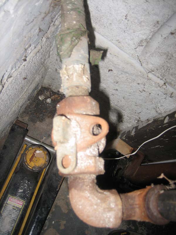 Main shut off valve in on position