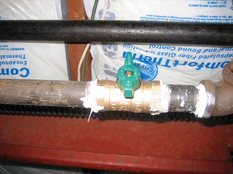 Nipple and new 3/4" shut off valve